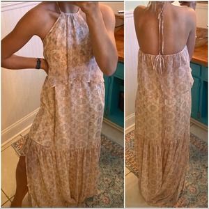 BCBGeneration NWT Pink Patterned Halter Maxi Dress